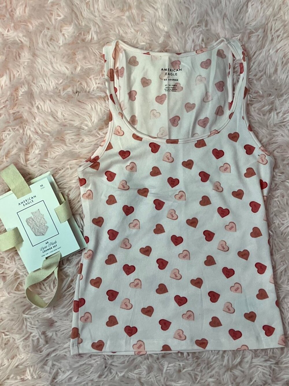 American Eagle Valentine's Day Candy Hearts Pj Set View 2